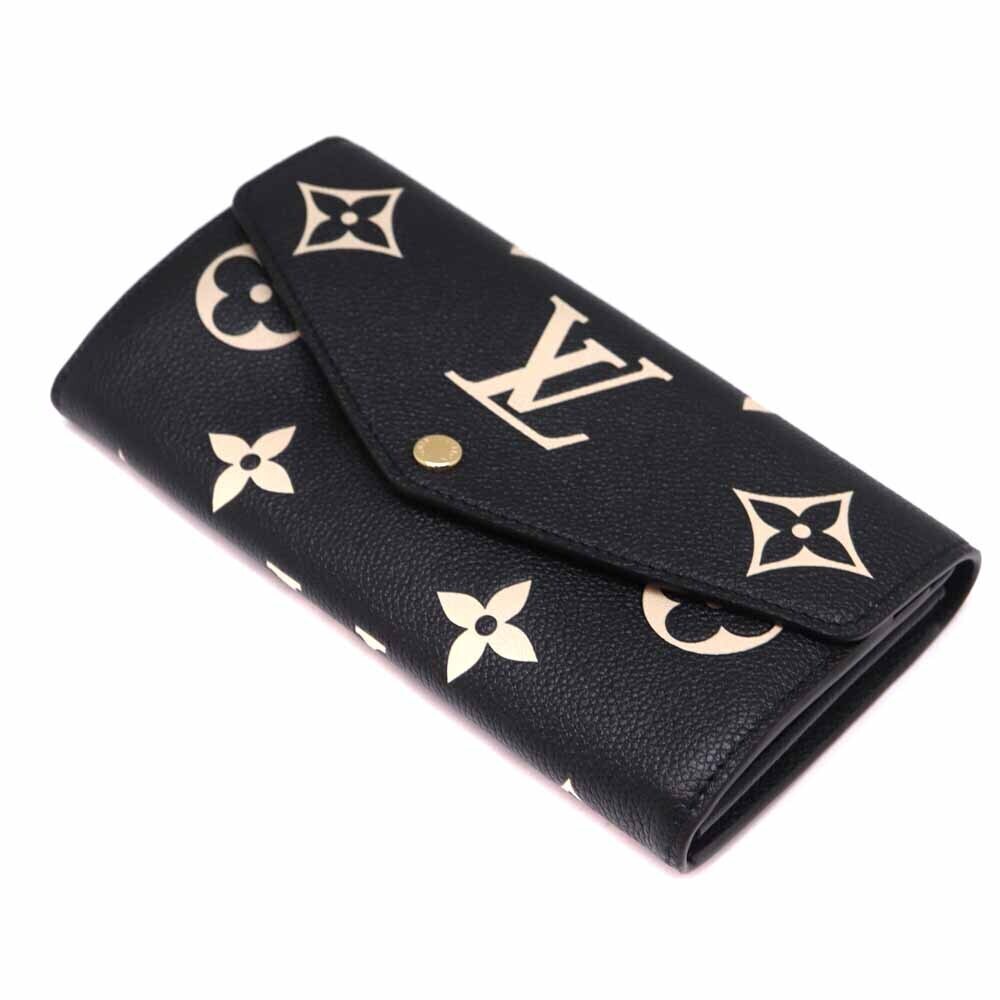 Louis Vuitton Sarah Portefeuille Wallet Empreinte Black Beige